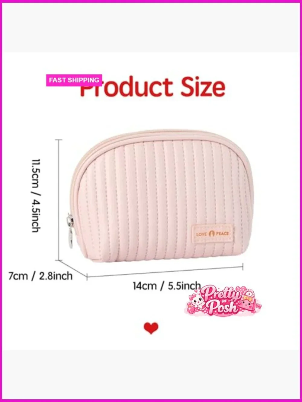 PU Leather Mini Cosmetic Bag Waterproof Makeup Organizer with Zipper